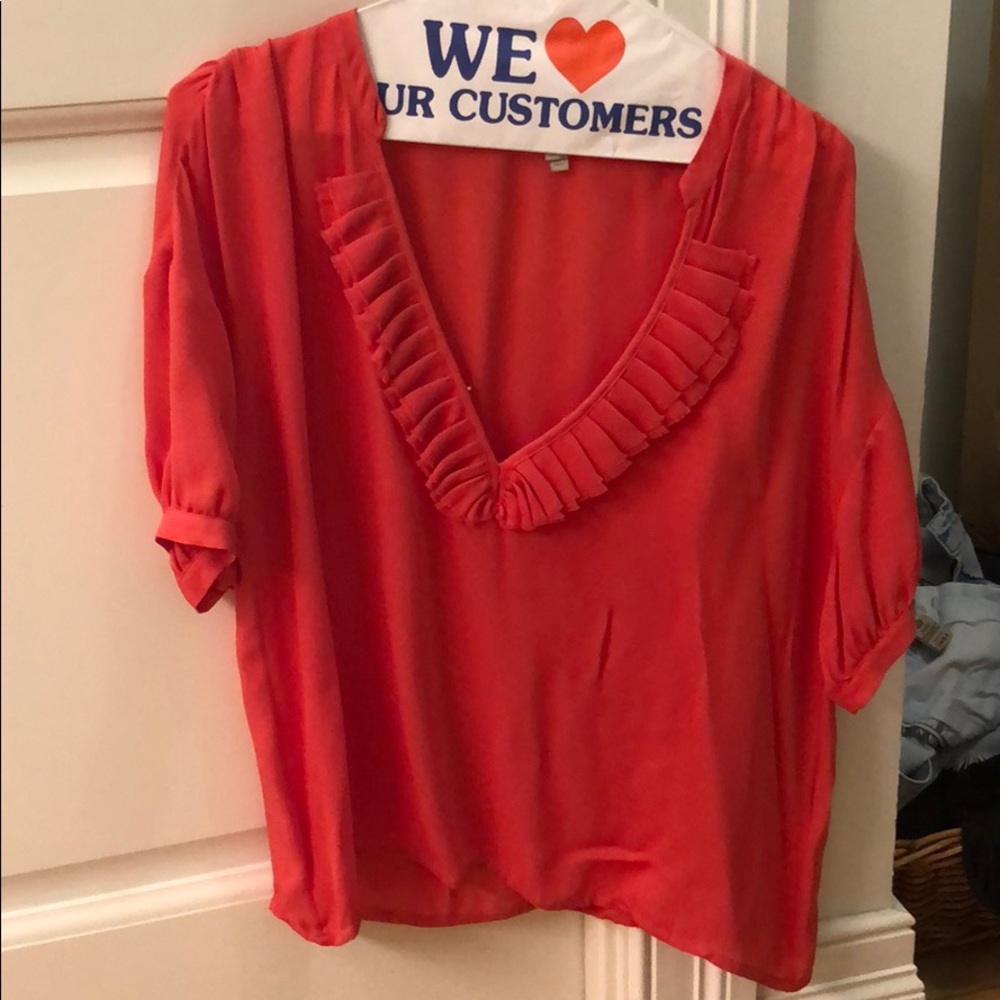 Joie coral 100% silk blouse size small